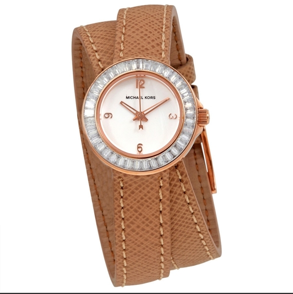 Michael Kors Accessories - Michael Kors Khaki Mini Madison Wrap Watch